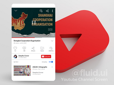 youtube-channel-screen app concept design design flat illustration infographic red ui youtube