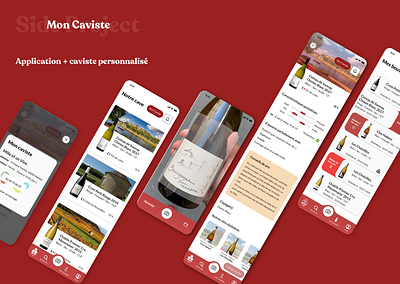 Mon Caviste project cards creation design french illustration product redesign ui ux wine winetech