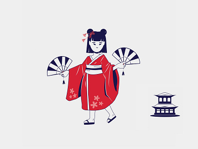 It's a Small World dance girl happy illustration japan japanese kids vector world