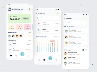 Fintech Mobile App app design illustration interface trending ui ux