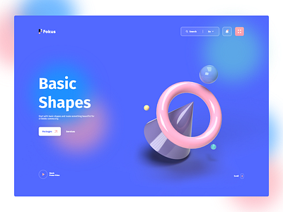 3D Basic Shapes 3d 3d design 3d illustration blue clean design gradient hero header landing page minimal pink render shapes simple ui ux web web application web desgin website