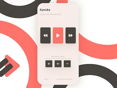 Kyouka - Remote Control Web App app design flat media minimal multimedia player remote remote control warm web webapp webdesign website