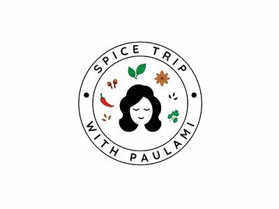 Logo for Spice Trip With Paulami brand identity branding design foodblogger illustrator logo logodesign recipecreator storyterller vector