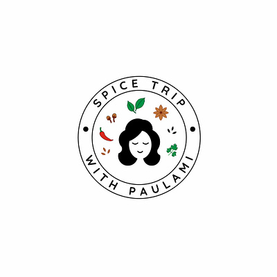 Logo for Spice Trip With Paulami brand identity branding design foodblogger illustrator logo logodesign recipecreator storyterller vector