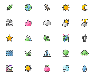 Filled Lineo Environment Icon set android colorful design environment icon png svg ui ux vector website windows