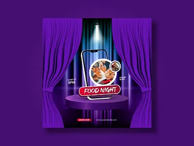 Food Social media post showcase banner 3d podium cover food food banner food flyer food light food night food showcase food template media banner mobile phone modern showcase phone frame post template quality banner restaurant showcase showcase light social media social post