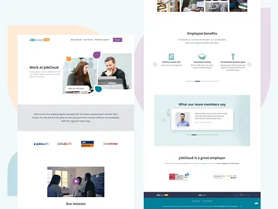 JobCloud Careers Microsite design hr interaction design interactive design job board microsite minimal modern recruitment responsive design switzerland ui ui ux ui design ux ux design web web design website