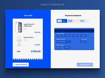 Credit Card Checkout - Daily UI challenge #2 design minimal ui ux web