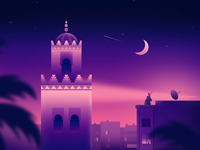 Happy eid from morocco colors design eid al adha eid mubarak eidmubarak future happy illustration men moon morocco mosque son