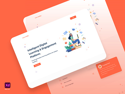 Edutech Web Landing Page - Concept adobexd art clean ui colorful design designs education edutech illustration minimal typography visual designs xd design