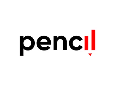 Typography concept of Pencil logo branding design graphics identity logo logoplace logotype packaging stationary typography