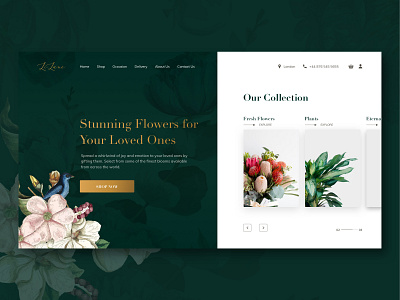 Flower Shop design ecommerce flower flower shop green leaf leaves nature online shop plant plants ui ui design