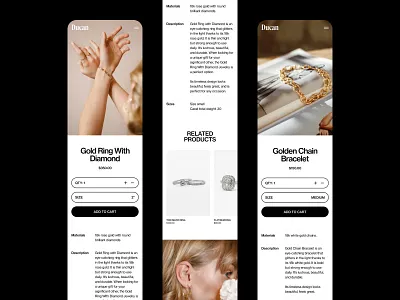 Ducan – Jewelry E-Commerce Website Design beauty black brutal brutalism dark ecommerce helvetica jewel jewelry luxury online projects scandinavian shop store uiinteraction ux web website
