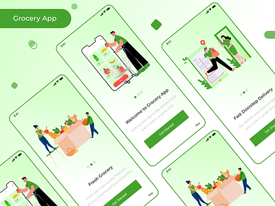 Grocery Onboarding concept graphic design grocery app grocery store illustrator design mobile app design onboarding screen online shop online store photoshop design sketchapp ui design ux design xd design