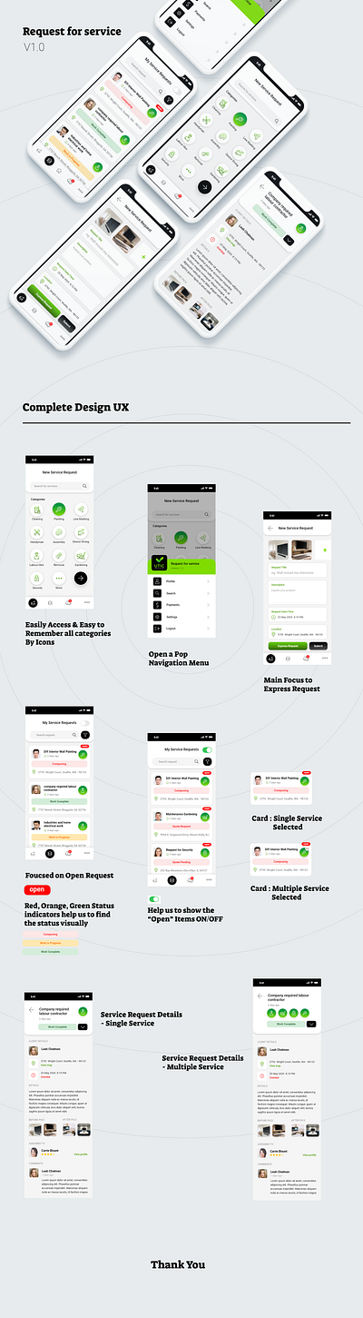 Request for Service - White Theme clean creative dailyui design interface landing landing page minimal mobile mobile app mobile app design mobile application mobile apps mobile design mobile ui ravidelixan trending website white theme