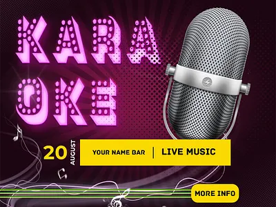 Kara Oke Instagram Banner design facebook cover illustration insta banner kara oke instagram banner mordern new simple social media banner ui unique vector
