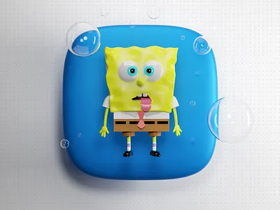 SpongeBob SquarePants 3d cartoon icon logo squarepants thebigbangicons