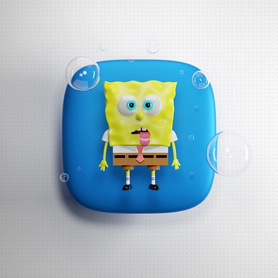 SpongeBob SquarePants 3d cartoon icon logo squarepants thebigbangicons