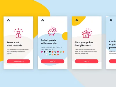 App onboarding app branding ui ux vector