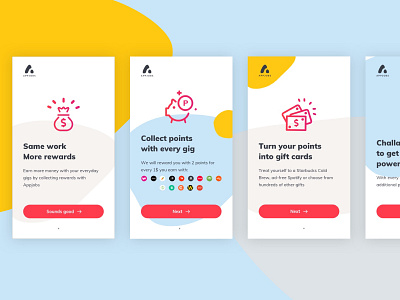 App onboarding app branding ui ux vector