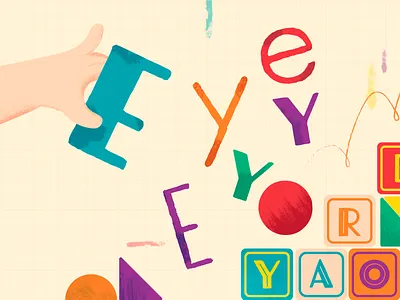 Let's play! animation children digital factory games hand illustration letter cube letters music playground puzzle texture toy toys travelling