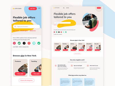 Appjobs Landing Page branding design ui ux web website