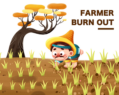 The farmer😊 adobe illustrator adobe photoshop character design childrens illustration cute illustration design farmers flat illustration photoshop art plants procreate typography