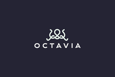 OCTAVIA branding fish lineart lines logo logo design logo mark minimal minimal logo minimalist ocean octopus octopus logo sea