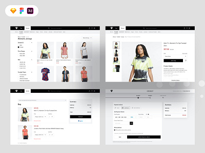 Jersey Shop UI Template Web Version app cart checkout clean concept cuberto design free download free ui kit freebie icon jersey model nnike tubik ui ui design uiux design ux web