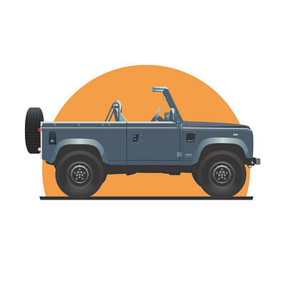 Land Rover Defender clean design digital art graphic design icon illustration illustrator minimal vector