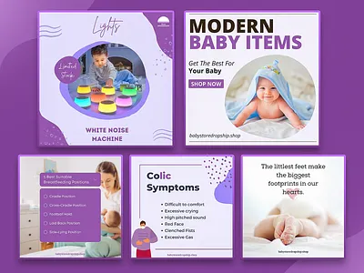 ANN Babystore - Social Media Marketing Template 3d agency animation branding colorful design design inspiration graphic design illustration logo motion graphics ui ux vector