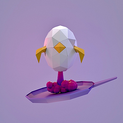 The chick ready to launch! 3d 3d art 3d modeling 3ddesign arnold arnold render chick chicken cinema 4d egg graphic design illustration low poly low poly art low polygon pan rocket rocket launch ui