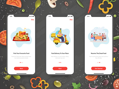 Food Delivery App creativity design food food and drink food app food delivery food delivery app food delivery service illustrator mobile design ui vector