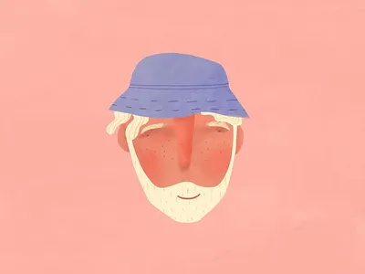 Garden folk dude face flowers front yard garden happy hat head man plants yard