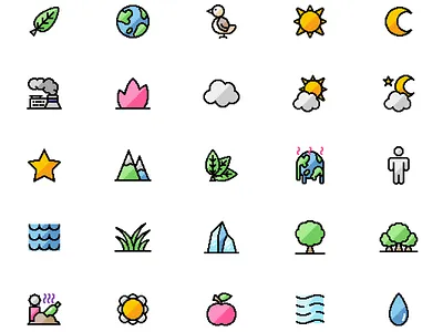 Filled Pixelo Environment Icon Set android colorful design environment icon pixel png svg ui ux vector website windows