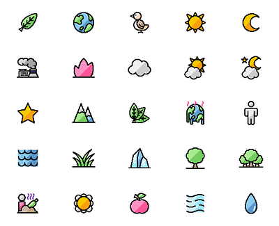 Filled Pixelo Environment Icon Set android colorful design environment icon pixel png svg ui ux vector website windows