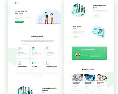 Vcare- Healthcare Website Design figma graphics deign healthcare icon medical mobile app patient pharmacy practice provider responsive website development website template