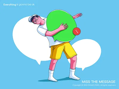 Miss the message character graphic design illustration message office ui
