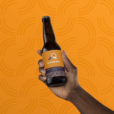 Q Brews Beer Label beer beer art beer brand beer branding beer label branding brewery fancy graphic design label design label packaging labels logo monocle mustache