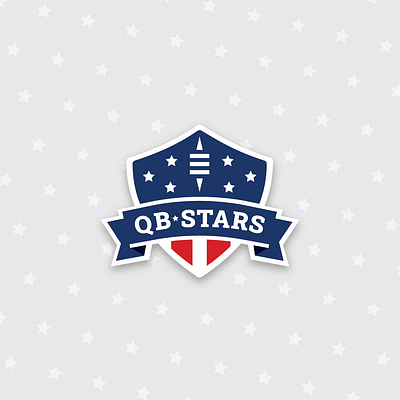 QBstars Logo american american flag american football branding branding design football graphic design logo patriotic quaterback red white blue stars stripes
