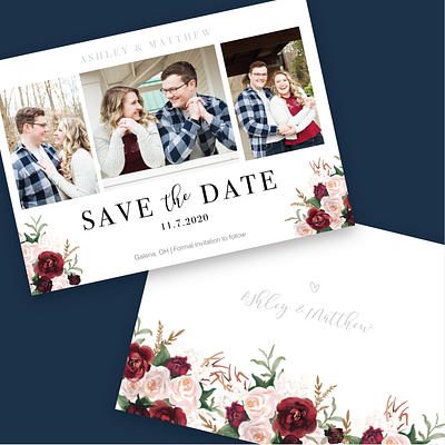Save the Date Design flowers graphic design illustraion print design roses savethedate water color watercolor watercolor flowers wedding wedding invite weddings
