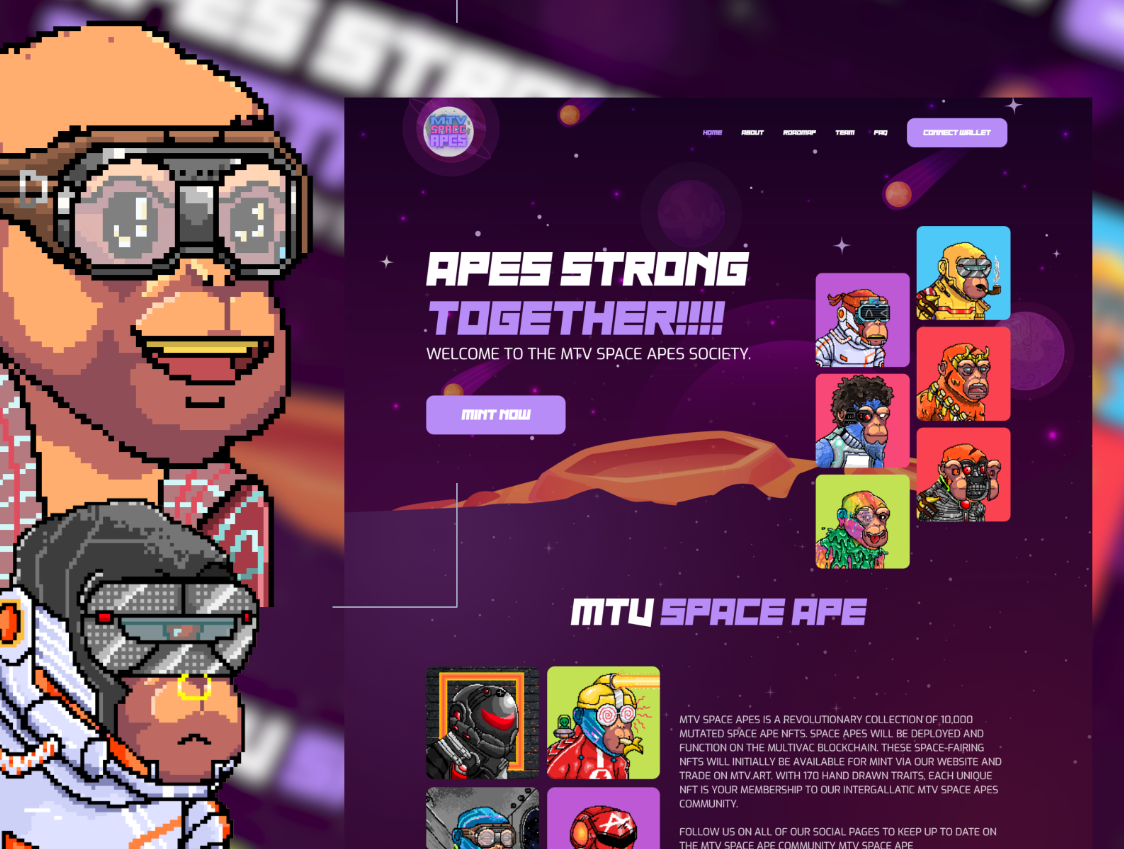 MTV Space Apes Collectibles best nft website best nft website design best nft website designer design erc721 nft nft development company nft minting