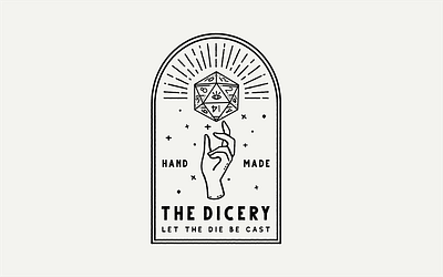 The Dicery Branding I branding d20 dnd dungeons and dragons fortune teller logo mystic resincasting rpg tabletop