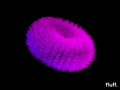 Fluff. 3d animation cinema 4d cinema4d concept design digital digital art fluff fluffy hair interactive torus trend