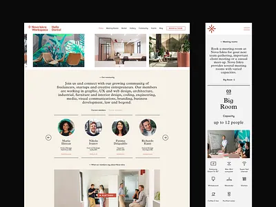 Nova Iskra Workspace — Website Layout clean columns community desktop gallery grid identity layout mobile pastel website website design workspace workstation