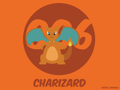 Charizard 90s adobe adobe illustrator character design gaming graphic design illustration nintendo pokemon