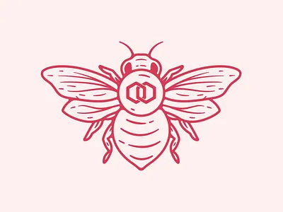 Product Hive Sticker Entry antenna badge bee entry eyes illustration insect line procreate sticker t shirt wings