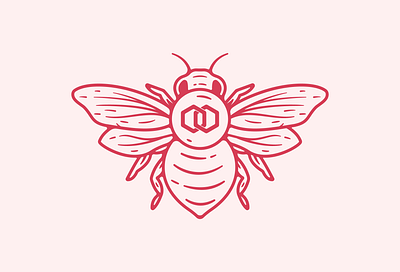 Product Hive Sticker Entry antenna badge bee entry eyes illustration insect line procreate sticker t shirt wings