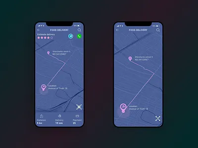 Daily UI/ Location Tracker - #020 blue delivery design food location location tracker map mobile tracker ui web