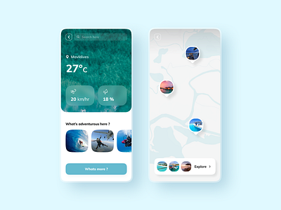 Discover - Travel Details app branding clean cocnept design flat globe maldives minimal modern style travel travel app travelapp typography ui ux